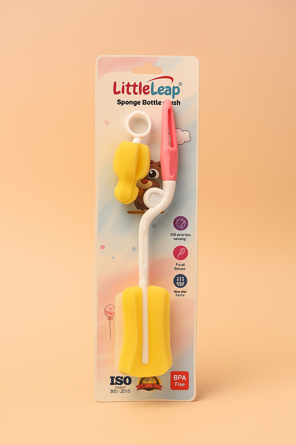 Little Leap Bottle & Nipple Cleaning Brush-Sponge